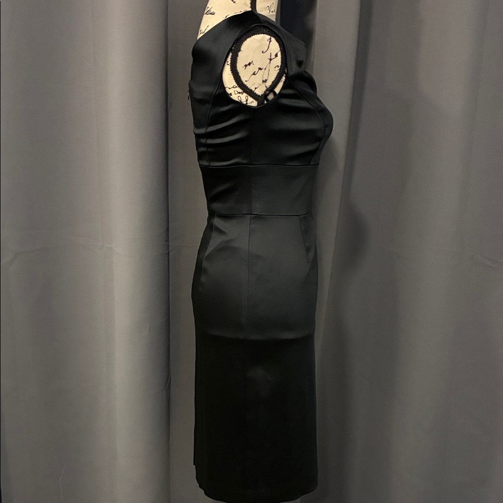 White House Black Market Black Satin Midi Dress - Picture 3 of 10